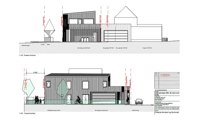 Fasadetegning - Søbstadvegen 58 A.