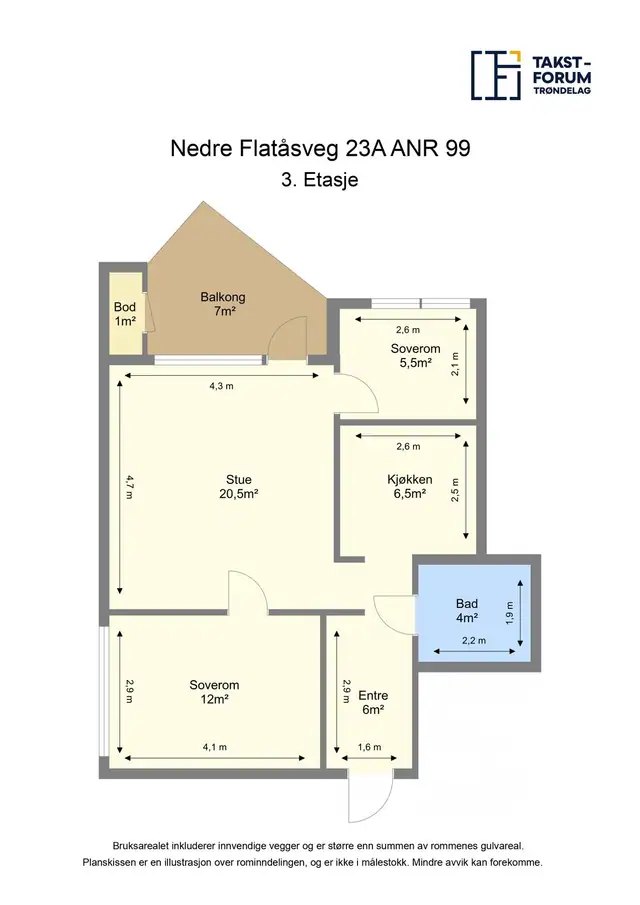 Plantegning 3. etasje