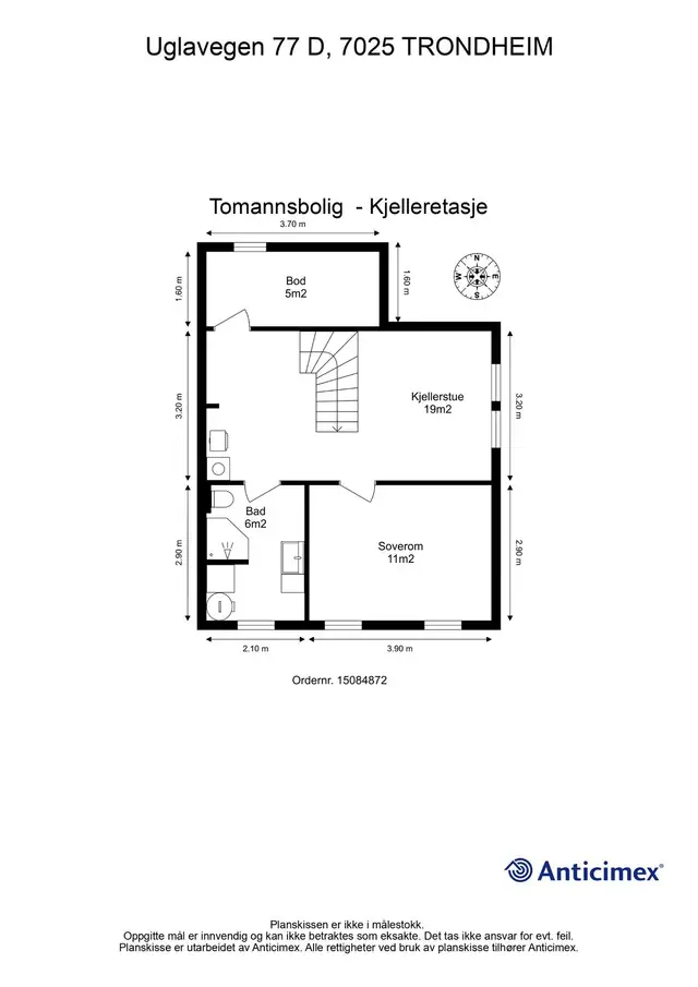 Plantegning kjeller.